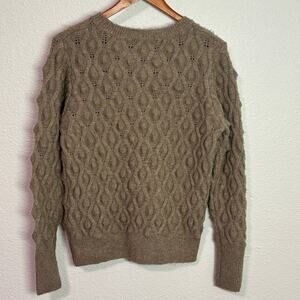 Sweet Romeo Sweater Womens Small Brown Popcorn Textured Knit Pullover Crewneck